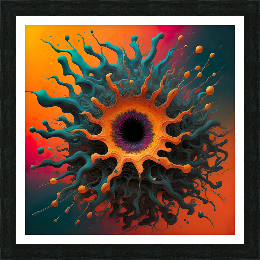 Fractal planet explosion Picture Frame print