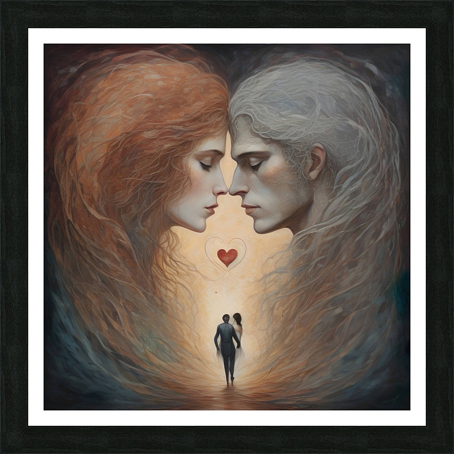 Loves Surreal Embrace Picture Frame print
