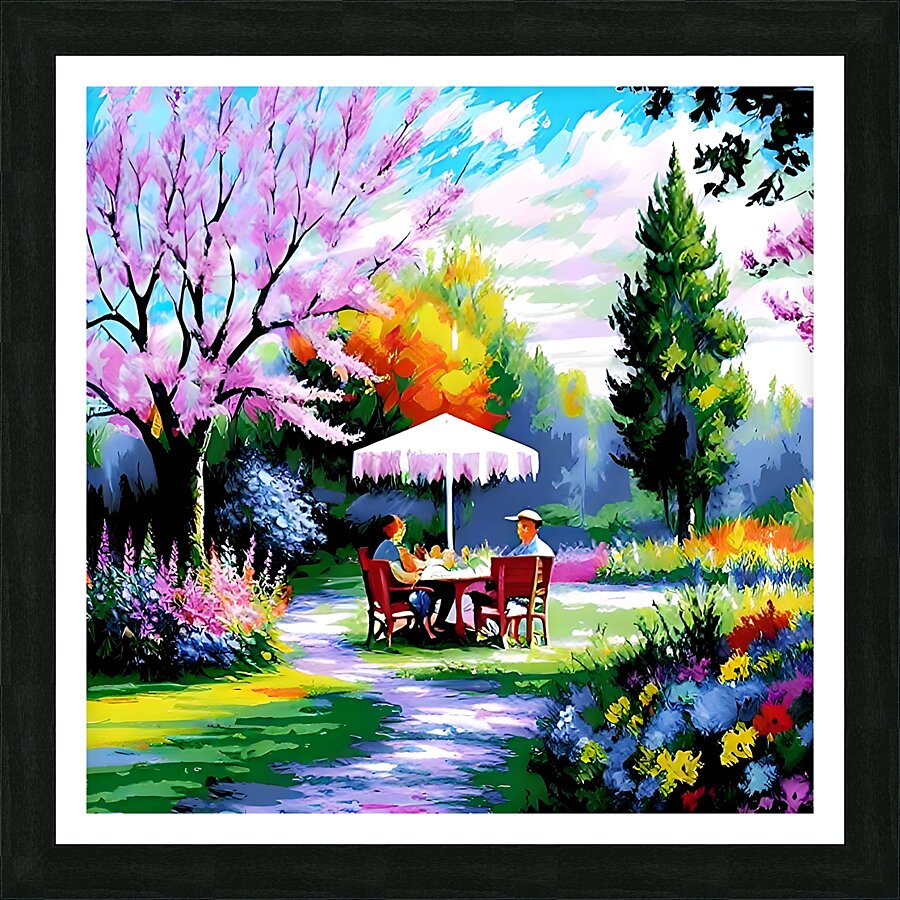 Garden gathering Picture Frame print
