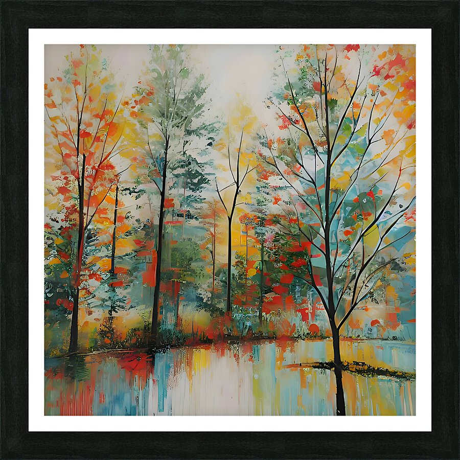 Automns trees reflections Picture Frame print