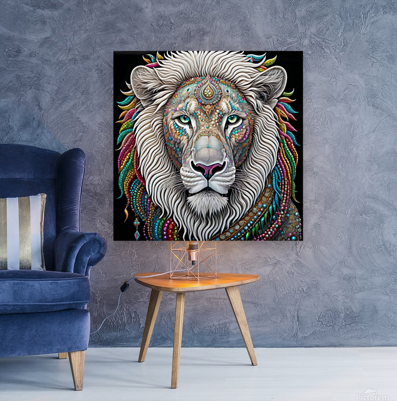 Psychedlic lion head Reproduction