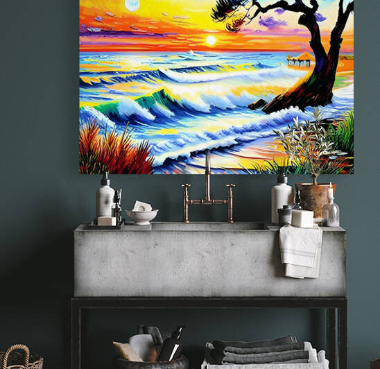 Sunset shoreline harmony by digitalartlb