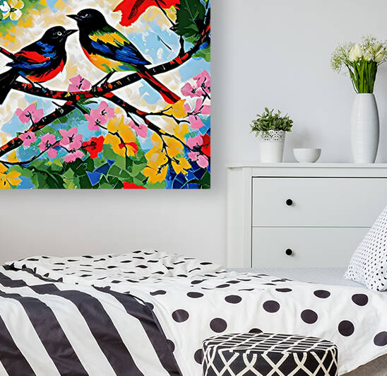 FLOWERS AND FEATHERED FRIENDS by digitalartlb