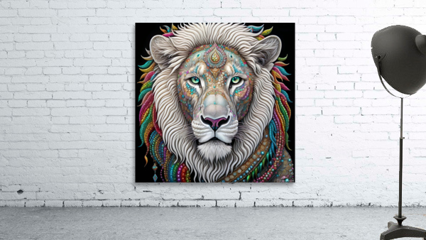 Psychedlic lion head Wall Preview