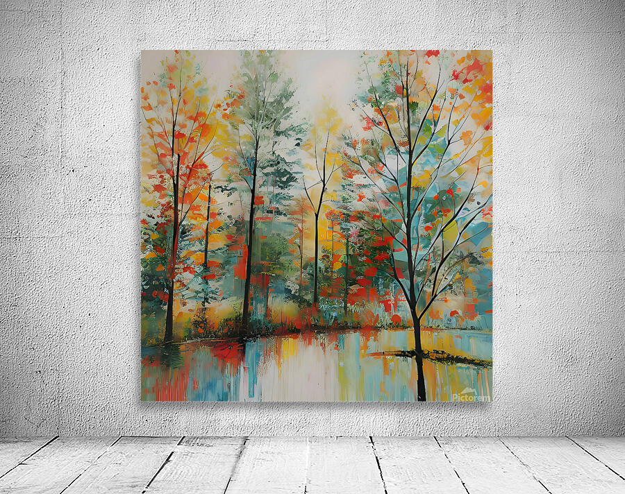 Automns trees reflections Wall Preview