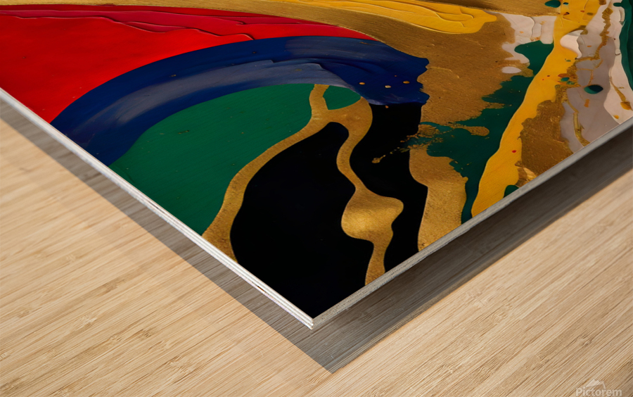 Bold color waves 70 Wood print