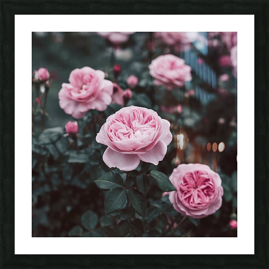 a photo of a pink rose flower with Picture Frame print
