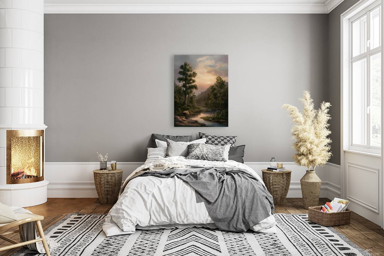 Peaceful Lake Scenery Reproduction