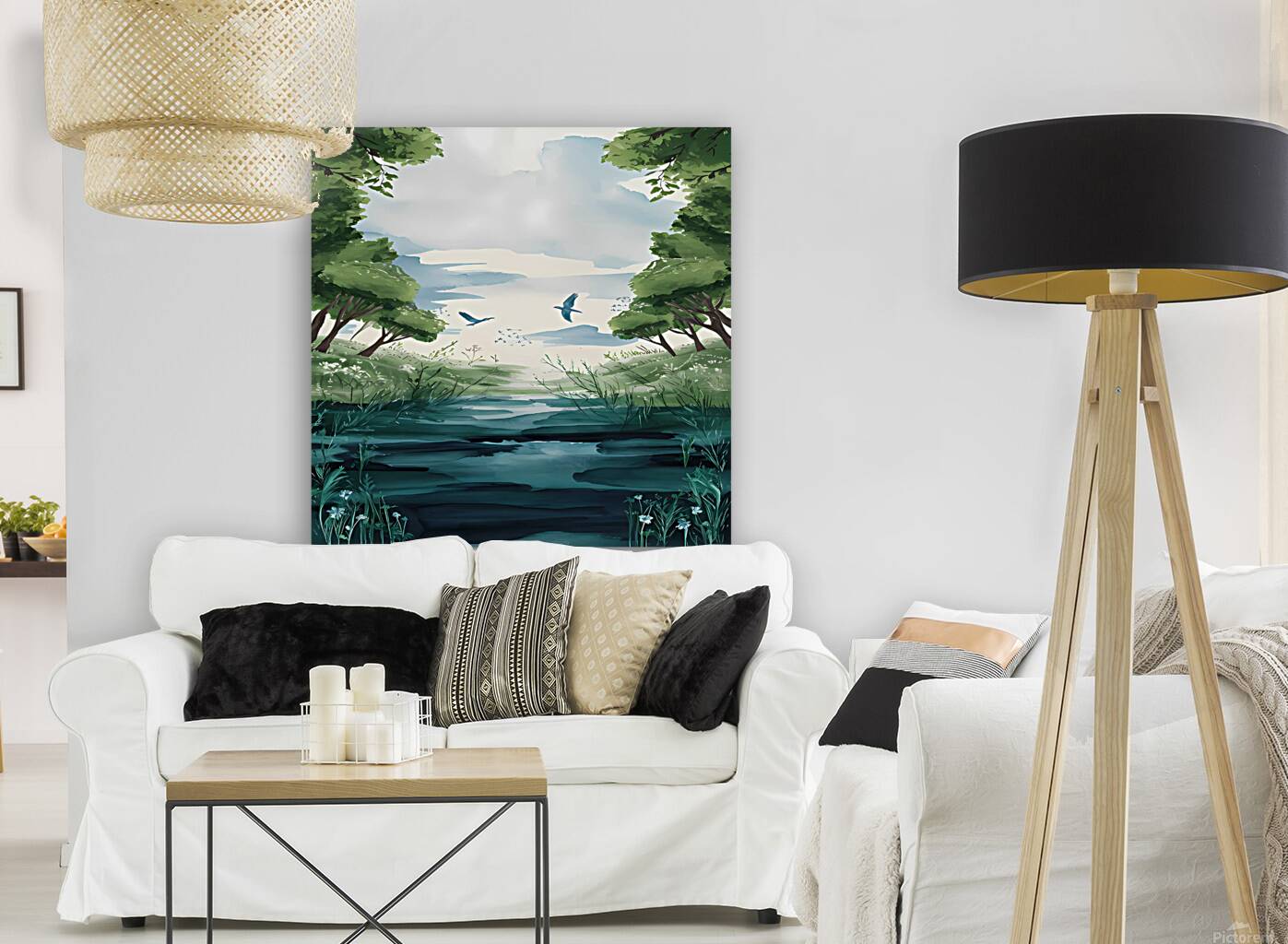 A Tranquil River Scene Reproduction