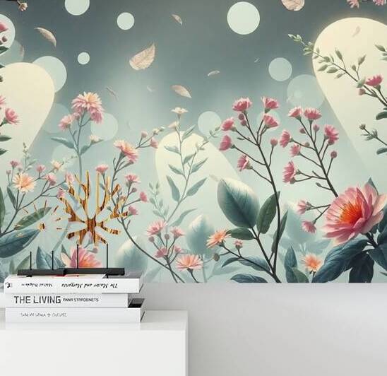 An epic grand scene depicting minimalist botanica by Sali