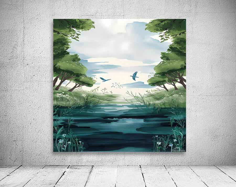 A Tranquil River Scene Wall Preview