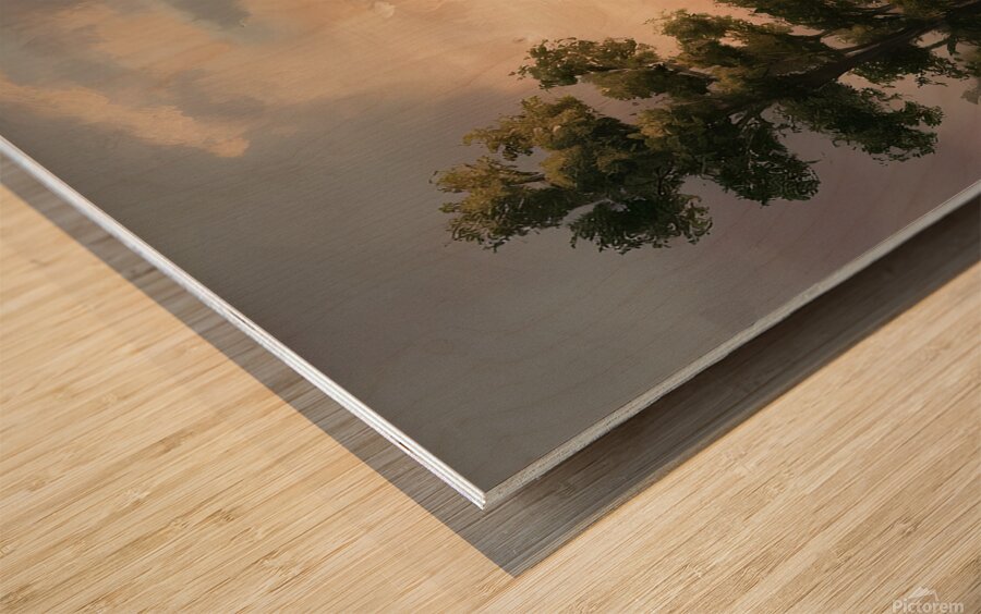 Peaceful Lake Scenery Wood print