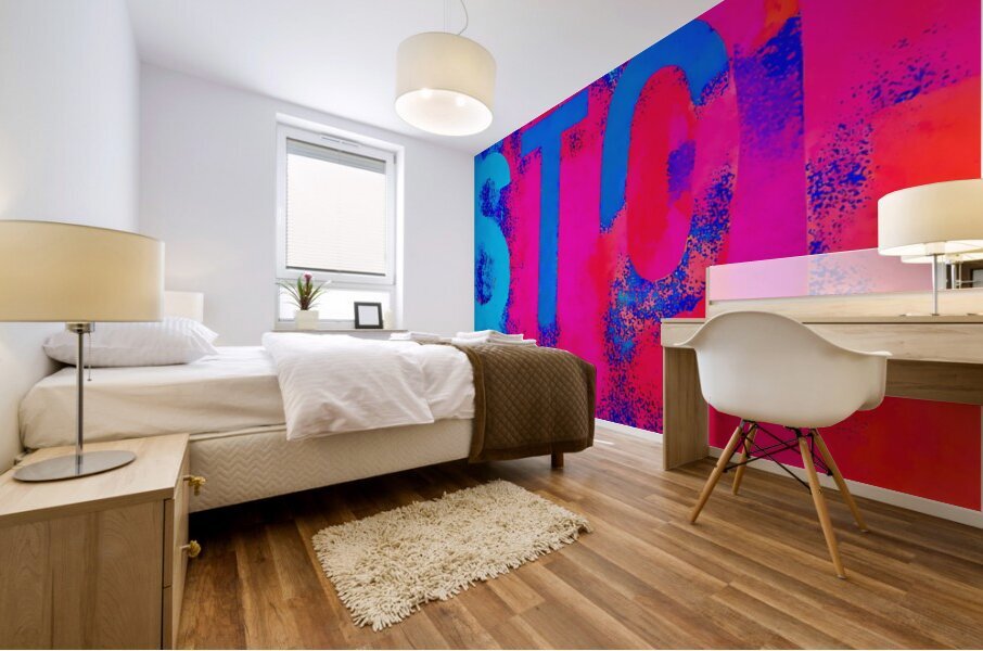 Faded Stop Sign  Mural print