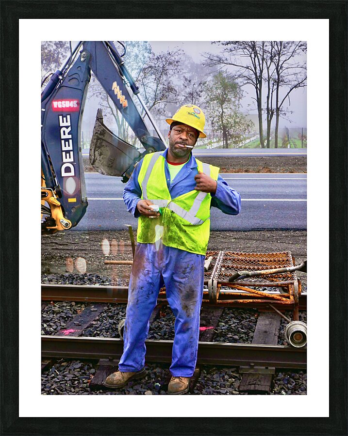 Laying track: Worker Picture Frame print