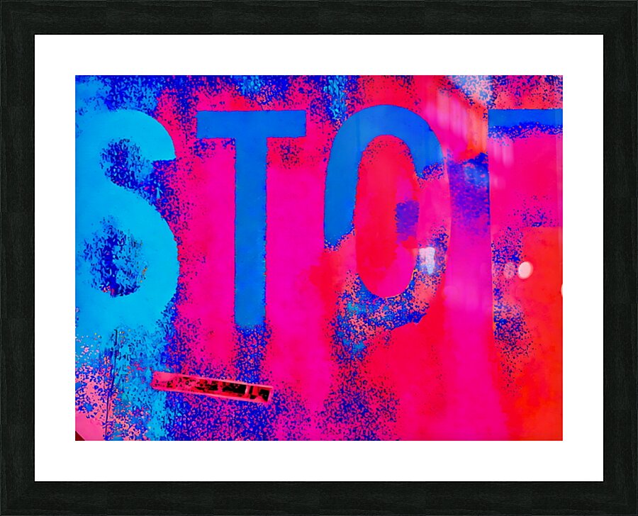 Faded Stop Sign  Picture Frame print