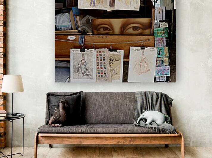 Mona Lisa Eyes in Paris Market Stall by KOMurphy
