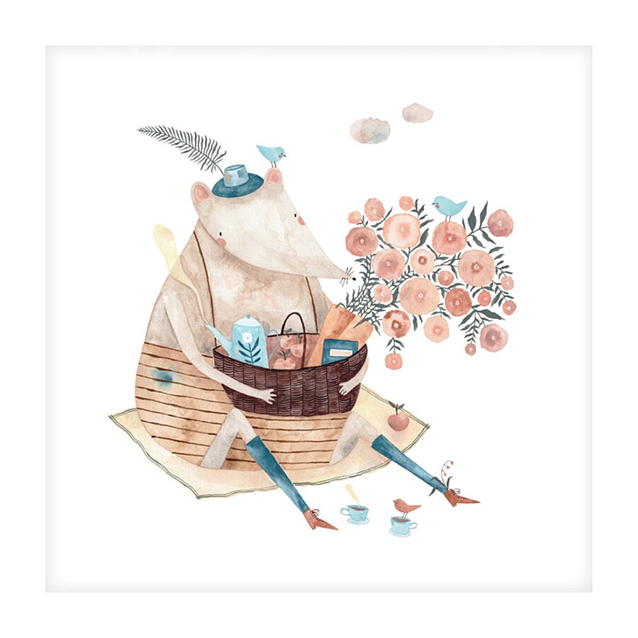  Picknickmaus  Picture Frame print