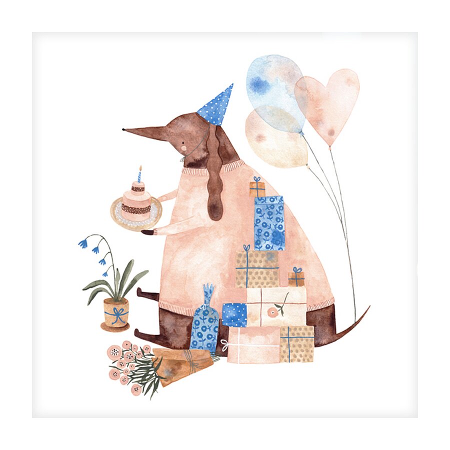 Geburtstagshund  Picture Frame print