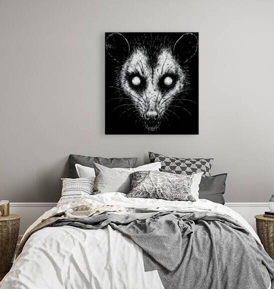 Distressed Creepy Opossum   Gritty Trash Cat Alternative Art by MetalByte