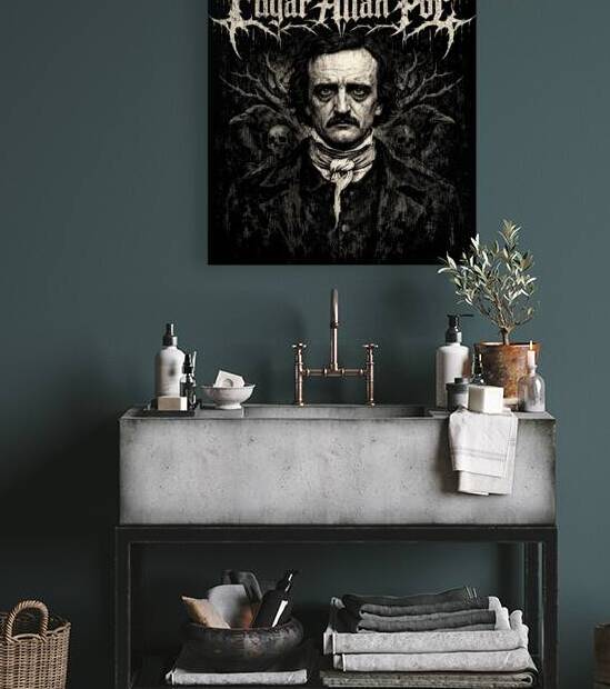 Edgar Allan Poe Distressed Gothic Portrait by MetalByte