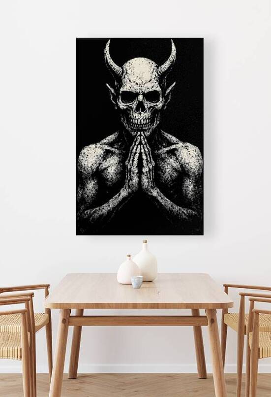Macabre Skeletal Praying Devil by MetalByte