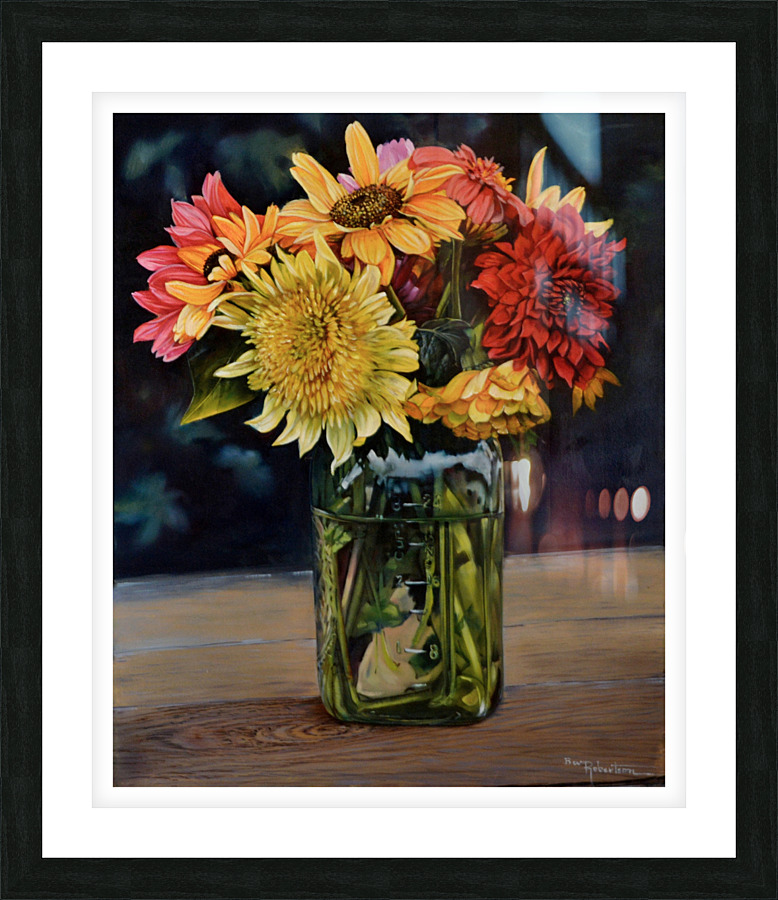 Flowers in a Jar Picture Frame Printing