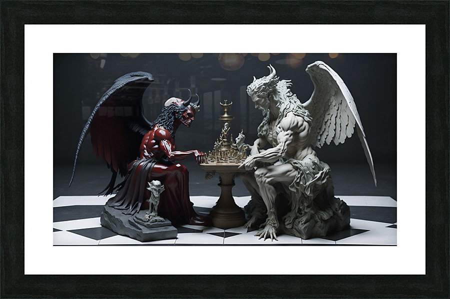 Demon Chess Picture Frame print