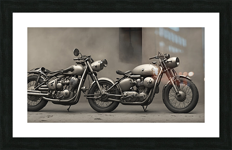 Motorcycle built for two  Picture Frame print