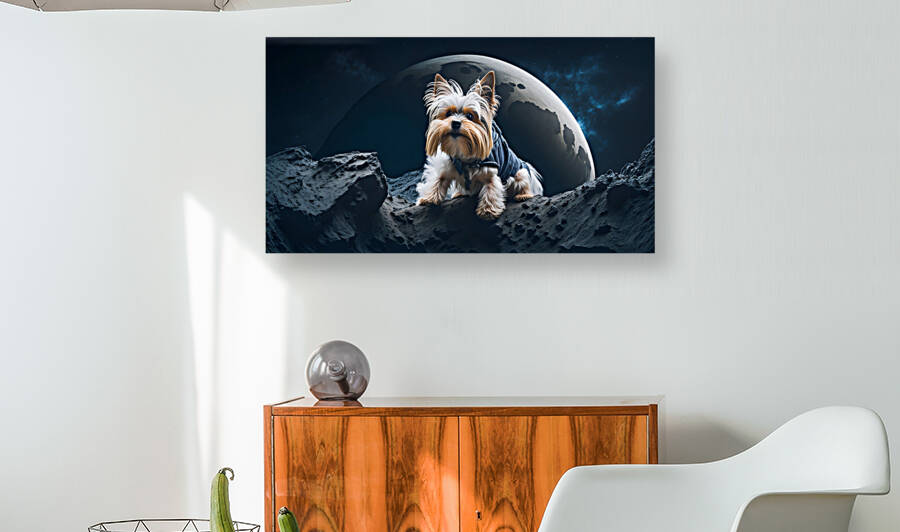 Yorkie on the moon by Ritchie Dee