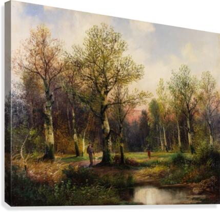 People walking through the forest Canvas Print
