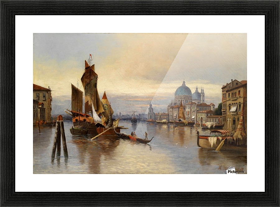 Sailing down the Venice River Picture Frame print
