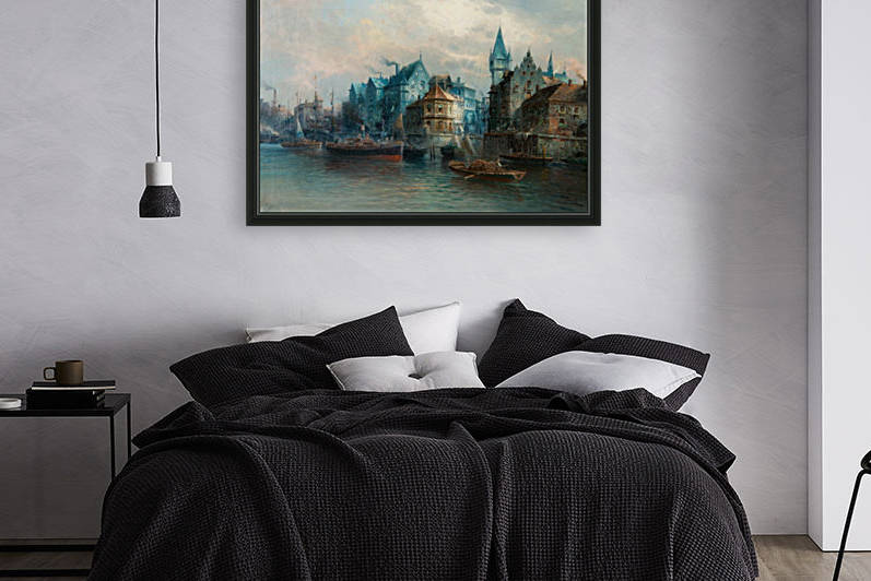 A city in blue by Karl Kaufmann