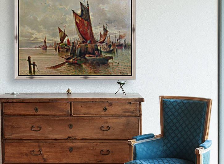 Lot of boats by the sea by Karl Kaufmann