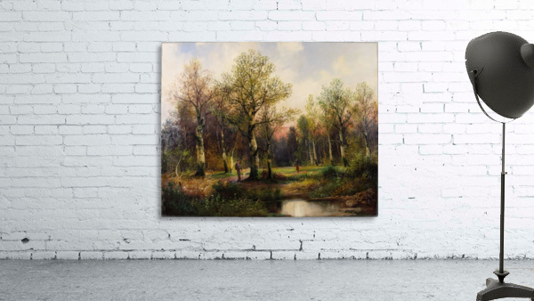 People walking through the forest Wall Preview