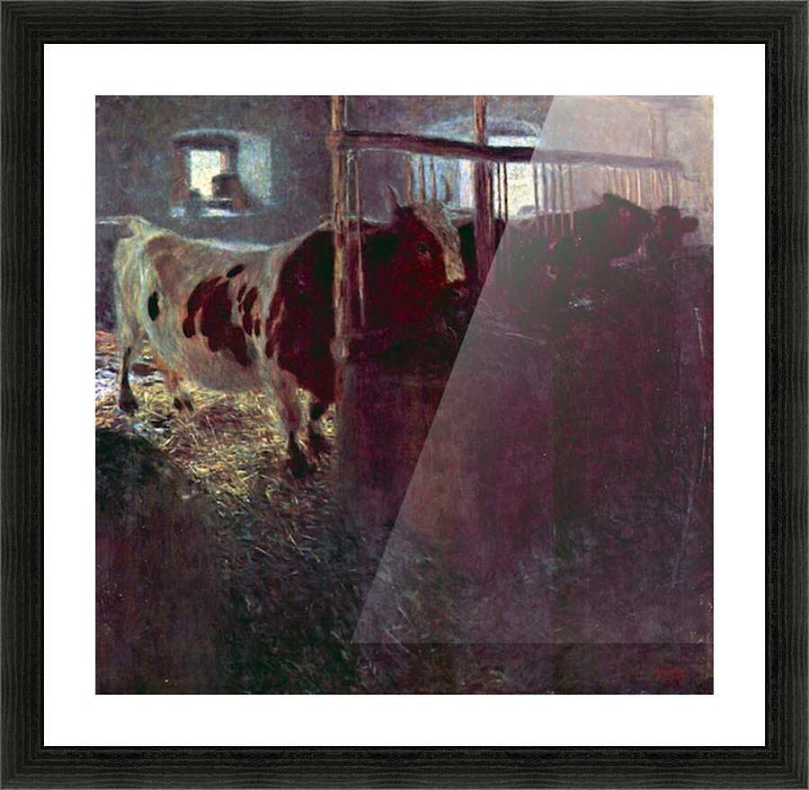 Cows in Stall Picture Frame print