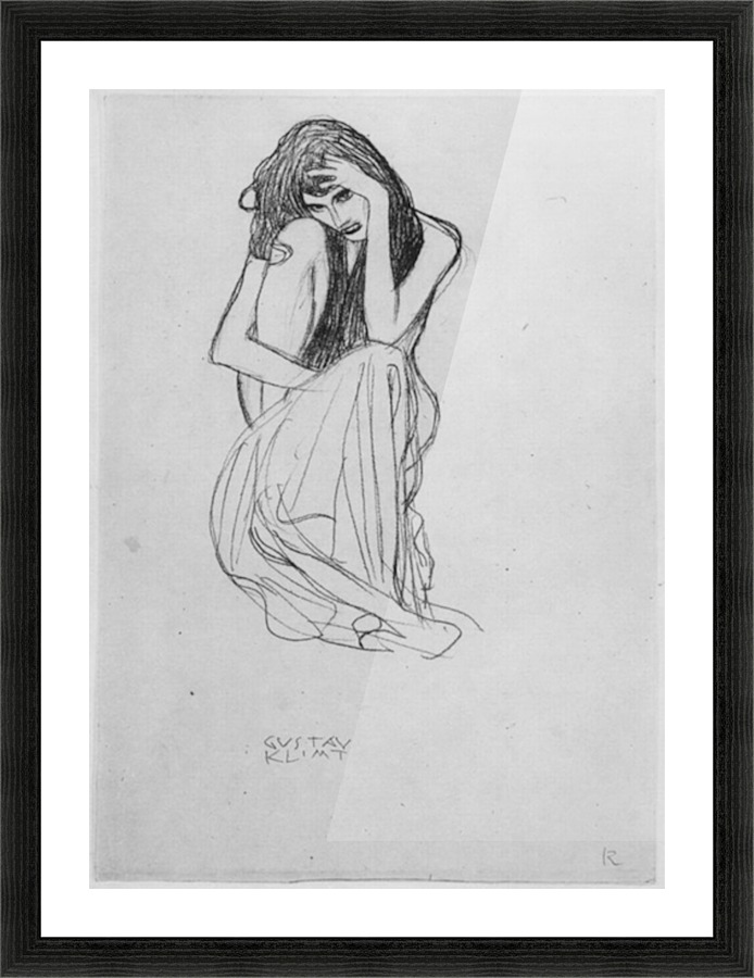 Crouching from the front Picture Frame print