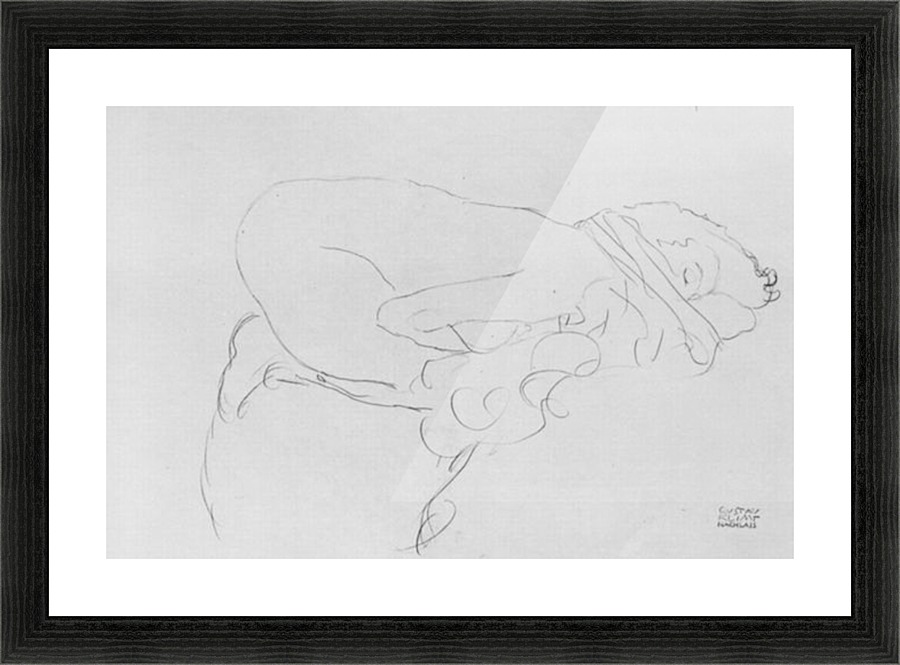 Crouching to right Picture Frame print