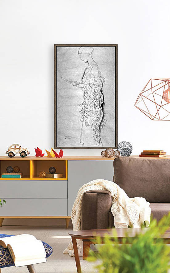 Lesendes girl in profile by Klimt