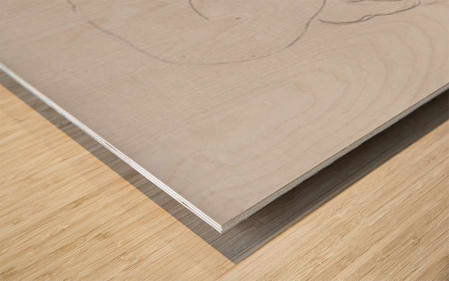 Crouching to right Wood print