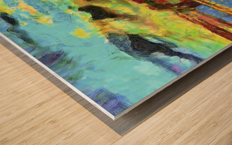 Pier in Maine DAP Neo Raphaelites upscalled Wood print