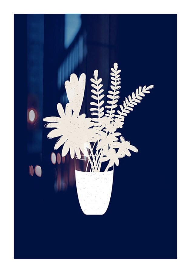 Potted Mixed Bunch  Picture Frame print