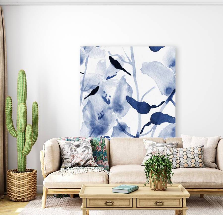 Delicate Blue Flowers -square by Danushka Abeygoda