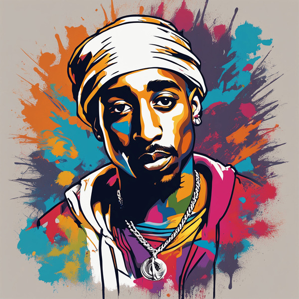 AI art 2PAC Tupac Shakur remembered 1 by TOPARTGALLERY Wall Art