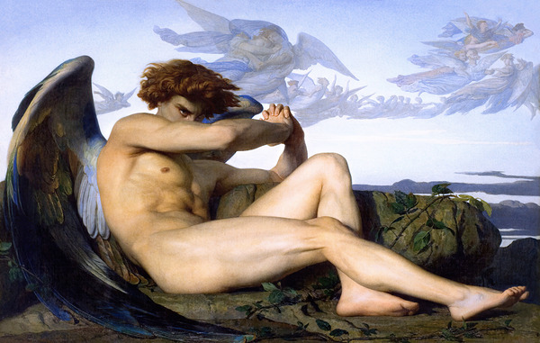 絵画 Light and Fallen Angel Alexandre Cabanel - Fallen Angel 1847 by TOPARTGALLERY Wall Art