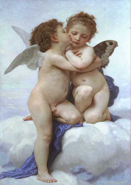 William  Adolphe  Bouguereau 1825 1905  L Amour  et  Psyche  enfants Digital Download