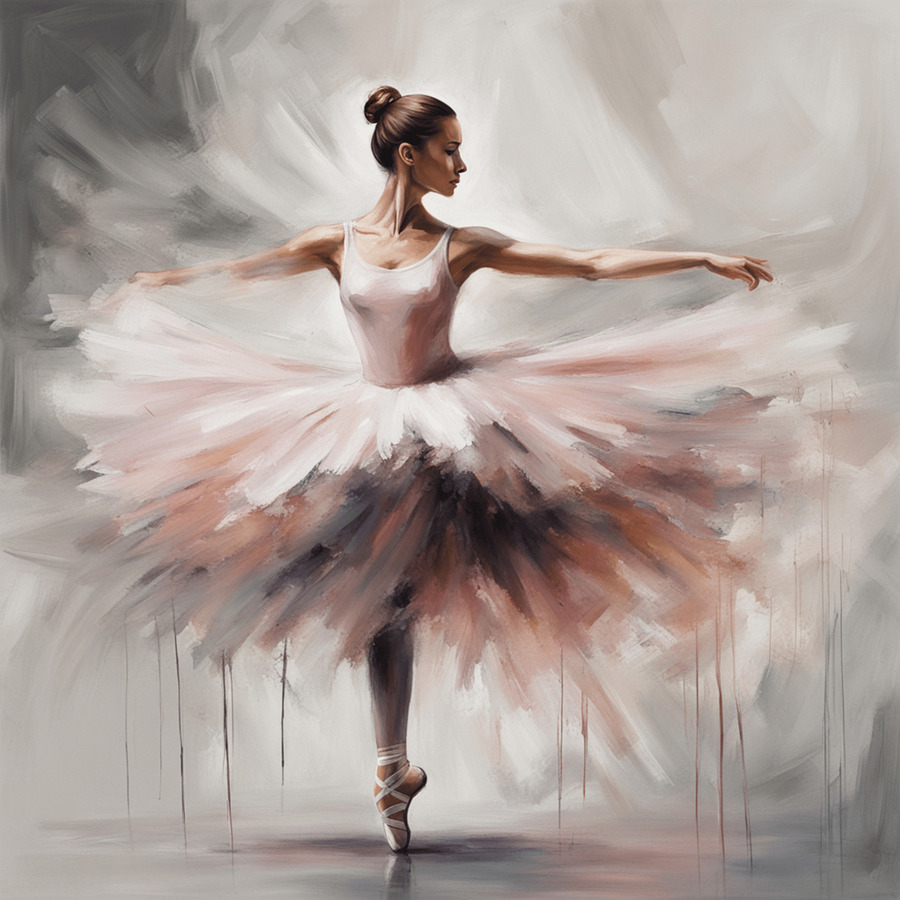 AI art new impressionism ballerina 4 by TOPARTGALLERY Wall Art