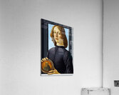  Sandro Botticelli 1445 1510  Portrait of a young man holding a roundel Acrylic Print