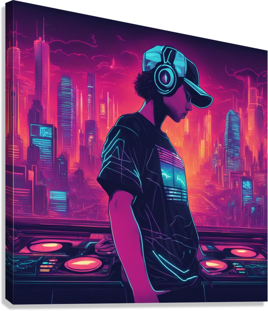 AI art techno 2 Canvas Print