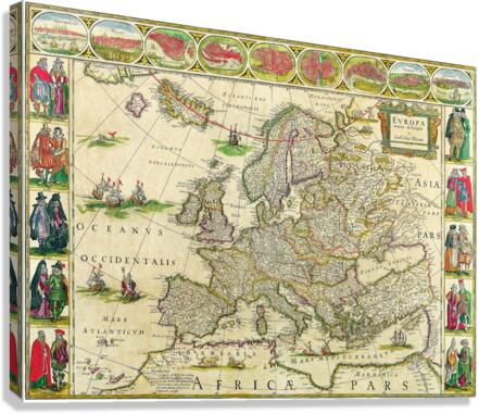 Old Map 37 Canvas Print