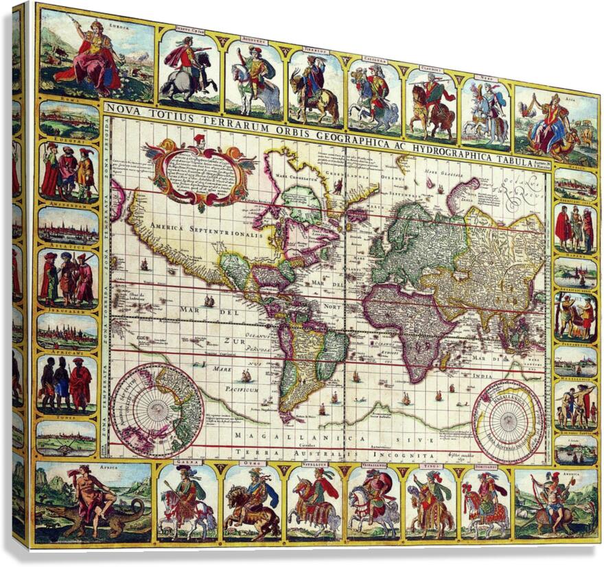Old Map 27 Canvas Print